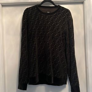 Green Velour 'Forever Fendi' Sweatshirt size 50